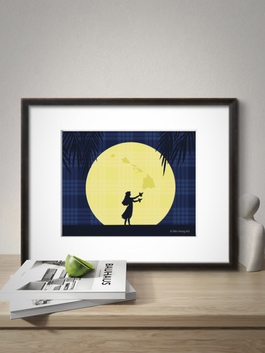 Moonlit Aloha (Matted Print)